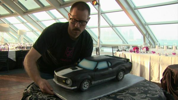 Amazing Wedding Cakes - Vintage Mustang Groom's Cake, Mechanical Sapphire Cake, Blue Draped Fabric Cake