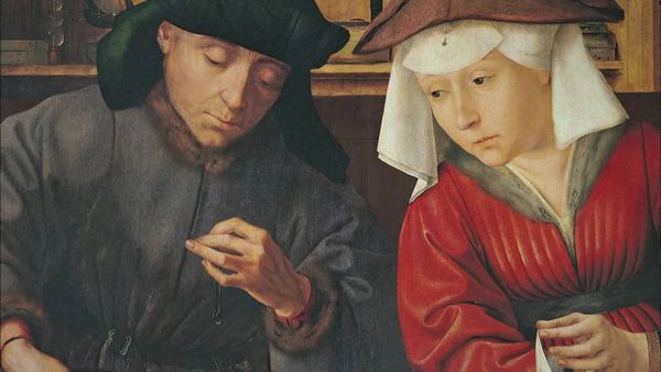 Los Secretos de las Grandes Pinturas - El cambista y su mujer (1514) de Quentin Massy