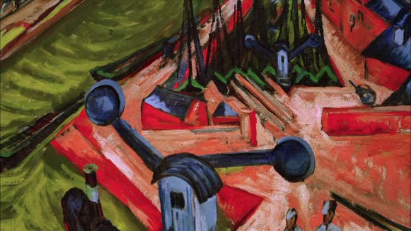 Los Secretos de las Grandes Pinturas - Frankfurt el Puerto del Oeste (1916) por Ludwig Kirchner