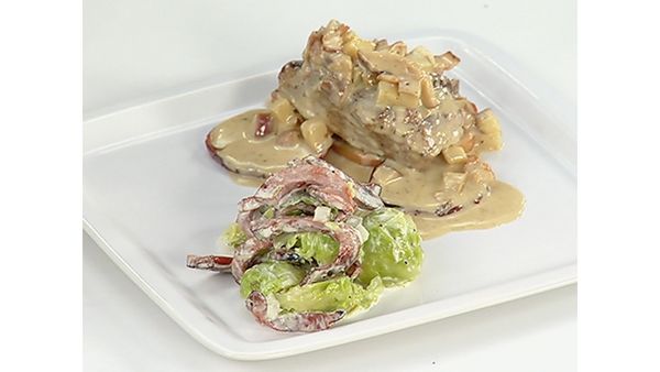 Sazón para el Mundo - Medallones de Ternera con Ensalada de Coles de Bruselas
