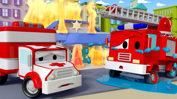 Amber the Ambulance - O caminhão de bombeiros, e o olho inchado / Billy a retroescavadeira, está com febre / O carro de corrida e as rochas / O guindaste de demolição