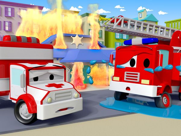 Amber the Ambulance - O caminhão de bombeiros, e o olho inchado / Billy a retroescavadeira, está com febre / O carro de corrida e as rochas / O guindaste de demolição