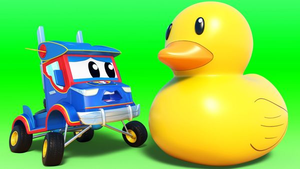 Super Truck - Patos de borracha e caminhão de lixo / Barco salva carro de corrida da ponte / tubarões e o bote / Caminhão Monstro luta contra o desastre do donut
