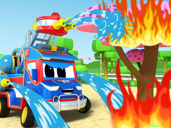 Super Truck - A chama da flor de cerejeira / Caminhão de bombeiros / Super trem e a tempestade de laser / As panquecas voadoras