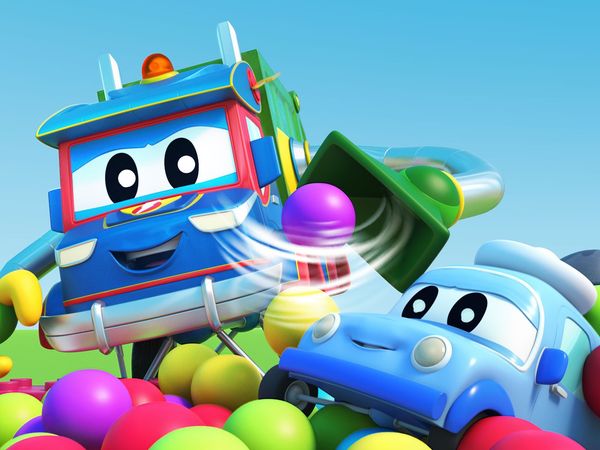 Super Truck - Juntos na piscina de bolinhas / Super helicóptero descobre tesouro de carro pirata / Bolo de aniversário / Super carro de corrida para o resgate