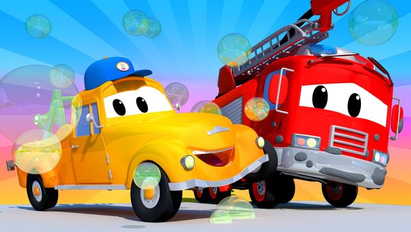 Tom's Car Wash - Frank o Caminhão de Bombeiros / Super Caminhão / Pequena Katy fica coberta de sorvete / Katy, o carro de corrida, e o pote de cola