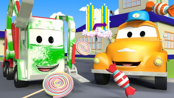 Tom's Car Wash - O Caminhão de Lixo e os doces / OCaminhão Monstro e a grande rampa / Tom e o chiclete / Carrie, o carrinho de doces, e o chocolate