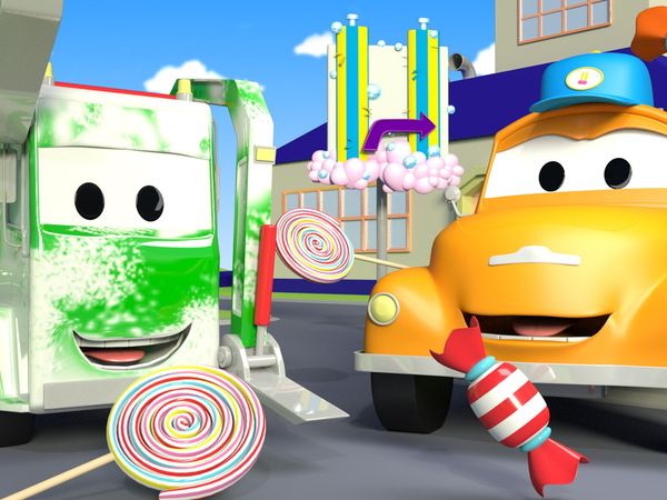 Tom's Car Wash - O Caminhão de Lixo e os doces / OCaminhão Monstro e a grande rampa / Tom e o chiclete / Carrie, o carrinho de doces, e o chocolate
