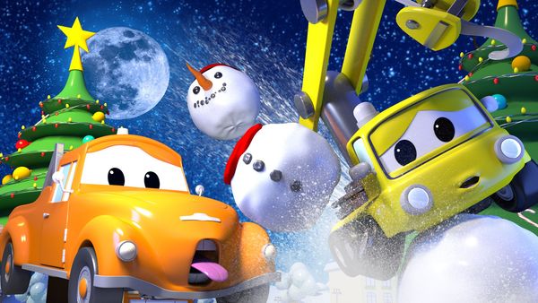 Tom the Tow Truck - Pequeno Charlie, o guindaste, bate em uma árvore de Natal / Amber a Ambulância / Edgar a Escavadora / Billy o Bulldozer