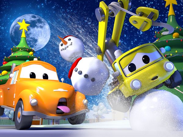 Tom the Tow Truck - Pequeno Charlie, o guindaste, bate em uma árvore de Natal / Amber a Ambulância / Edgar a Escavadora / Billy o Bulldozer