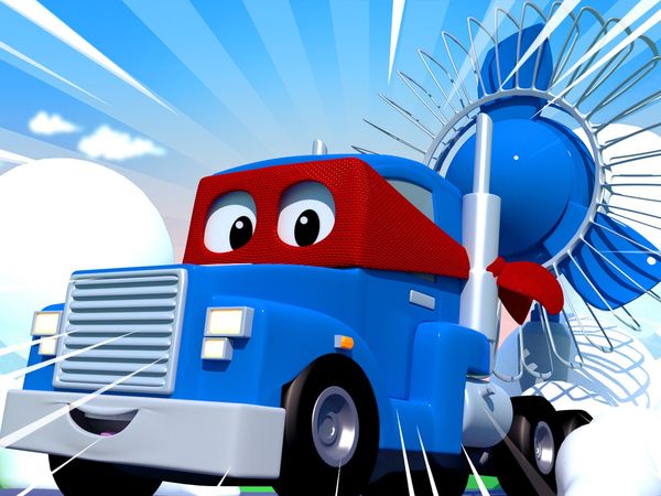 Carl Super Truck - O caminhão gerador de vento / O guindaste magnético / O caminhão avião / O caminhão correio