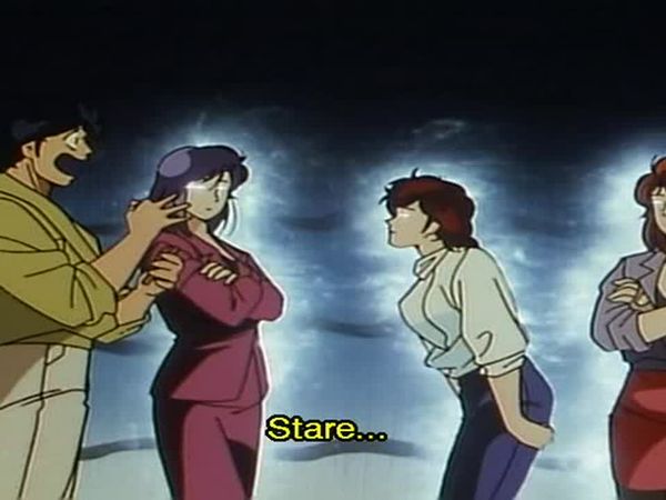 City Hunter '91 - Love is also an A-license. The beautiful wheelman visiting the store!