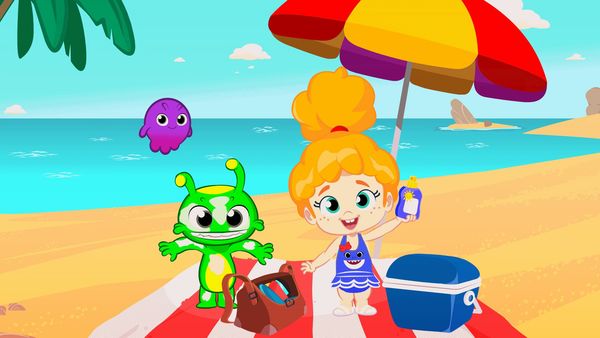 Groovy el Marciano - Aprendiendo y disfrutando en la playa con Groovy y Phoebe