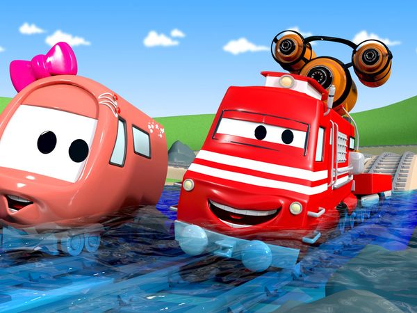 Troy the Train - Os lagos secaram / A torre de energia está caindo / Troy limpa a bagunça na Cidade do Trem /Um trem escavadeira e perfura uma pedra gigante