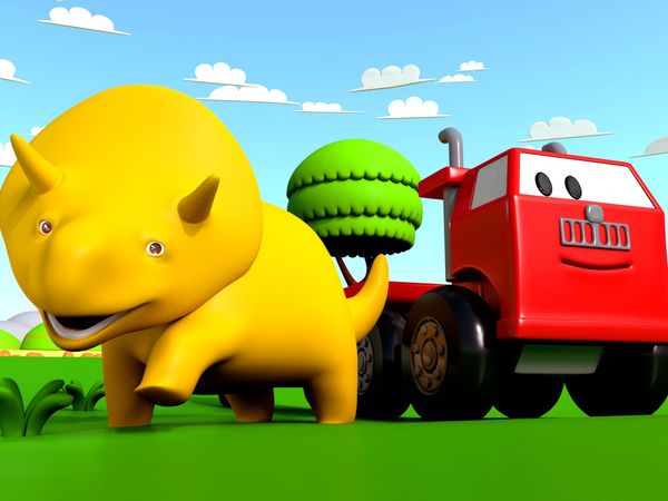 Dino the Dinosaur - Aprender as formas & Caminhão Vermelho / Dino & Trens / Aprender as cores & os Caminhões de Lixo / Aprender os números & a carretilla