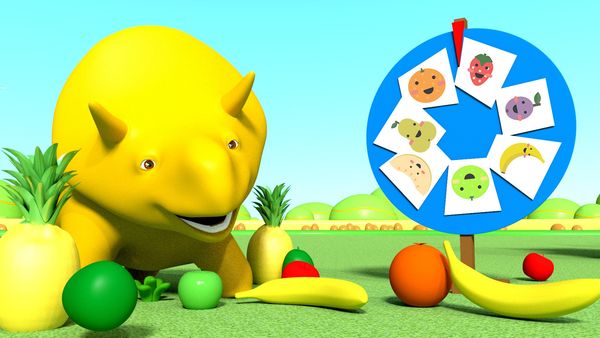 Dino the Dinosaur - Dino o Roletrando / Brincar e conhecer algumas frutas / Aprender as frutas com Dino / Aprender os veículos com Dino