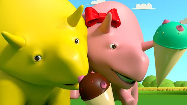 Dino the Dinosaur - Aprenda números com bolas de sorvete / Aprenda números com doces de chocolate / Aprenda como brincar de pega pega / Aprenda números com futebol