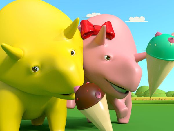 Dino the Dinosaur - Aprenda números com bolas de sorvete / Aprenda números com doces de chocolate / Aprenda como brincar de pega pega / Aprenda números com futebol