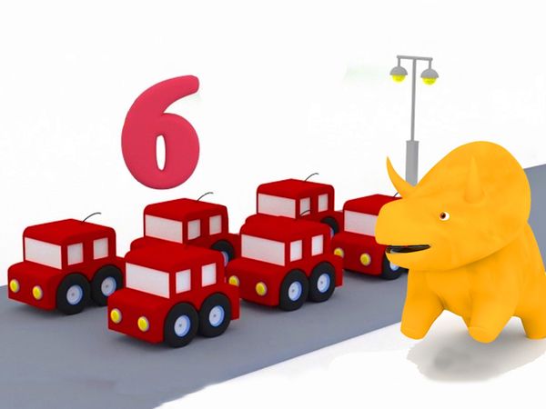 Dino the Dinosaur - Aprender os números & os carros / Dino & os balões / Dino & os caminhões nos presentes / Aprender os números & caminhão de despejo