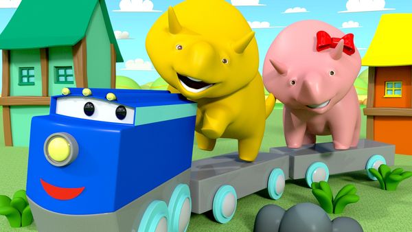 Dino the Dinosaur - Dino e Dina aprendem sobre a cor amarela. / Dino joga dominós / Dino atravessa o rio / Dino e Dina fazem uma competição