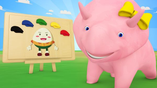 Dino the Dinosaur - Aprenda cores com Humpty Dumpty / Dino aprende números com legumes / Aprenda sobre segurança pública / Brinque com o Dino e a Dina e aprenda números