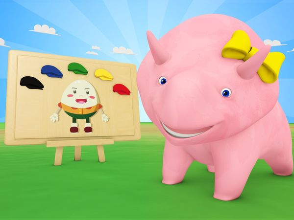 Dino the Dinosaur - Aprenda cores com Humpty Dumpty / Dino aprende números com legumes / Aprenda sobre segurança pública / Brinque com o Dino e a Dina e aprenda números