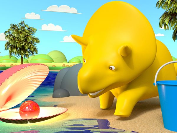Dino the Dinosaur - Dino vai para a praia e aprende as cores / Dino e Dina olham as nuvens / Dino e Dina brincam de esconde-esconde / Aprenda cores e formas