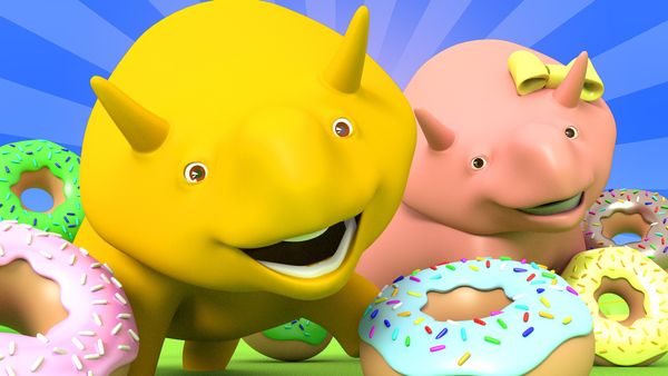 Dino the Dinosaur - Fazendo Donuts / Aprenda cores com carinhas sorridentes / Aprenda números com carrinhos de controle remoto / Aprenda números na praia