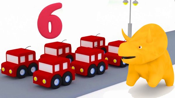 Dino the Dinosaur - Los coches / Aprender los colores con Dino y los balones