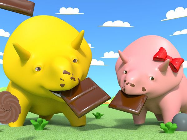 Dino the Dinosaur - Los balones coloridos / Aprende los colores con dulces de colores