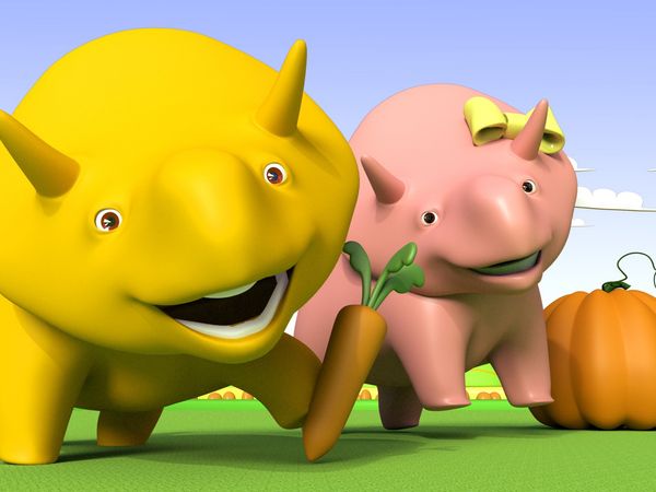 Dino the Dinosaur - Jugando a Llenar los Platos / Día de Pascua