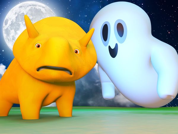 Dino the Dinosaur - Fantasmas de Halloween /Aprende como mezclar colores con la cara pintada!
