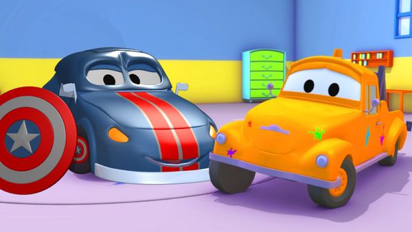 Car City: Tom's Paint Shop - Tyson es iron man / Baby Amber es masha y Ethan el oso