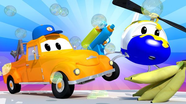 Car City: Tom's Car Wash - Amber la Ambulancia & la Brillantina / El Concurso de Comer Pasteles