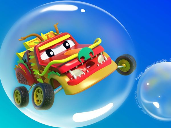 Car City Super: Super Truck - Camión Policía persigue al monstruo / Bulldozer ayuda en tienda de neumáticos