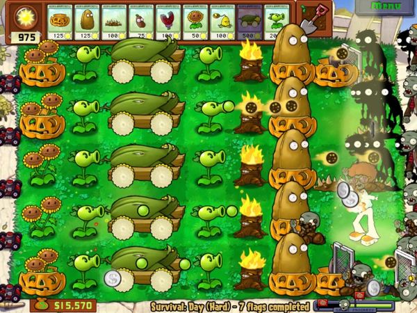 Plants vs. Zombies Gameplay - Zebra Gamer - Cob Cannon! Survival Day (Hard)!