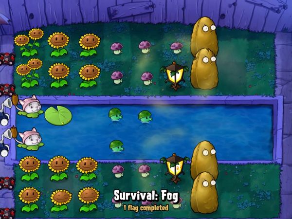 Plants vs. Zombies Gameplay - Zebra Gamer - Cattail! Survival Pool & Survival Fog!