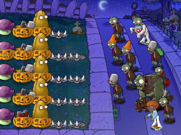 Plants vs. Zombies Gameplay - Zebra Gamer - Spikerock! Survival Night (Hard)!