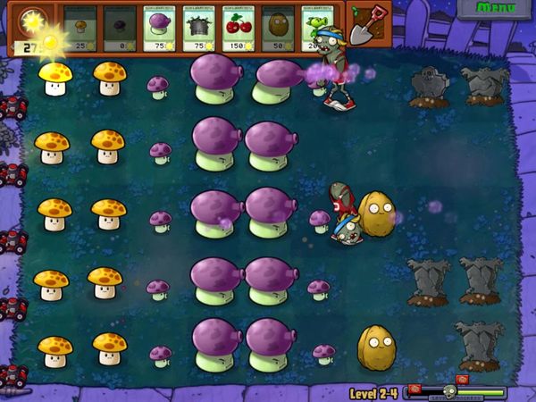 Plants vs. Zombies Gameplay - Zebra Gamer - World 2! Mushrooms!