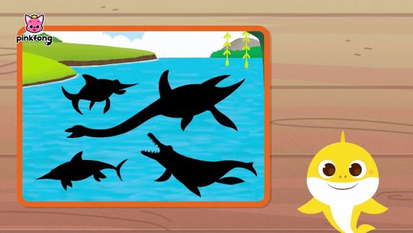 Al escondite con tiburón bebé - Juguemos al escondite con tiburón bebé dinosaurio 4
