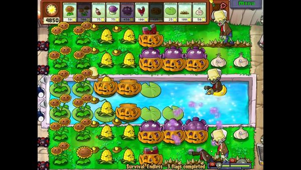 Plants vs. Zombies Gameplay - Zebra Gamer - Clip: Gold Magnet! Survival Endless!