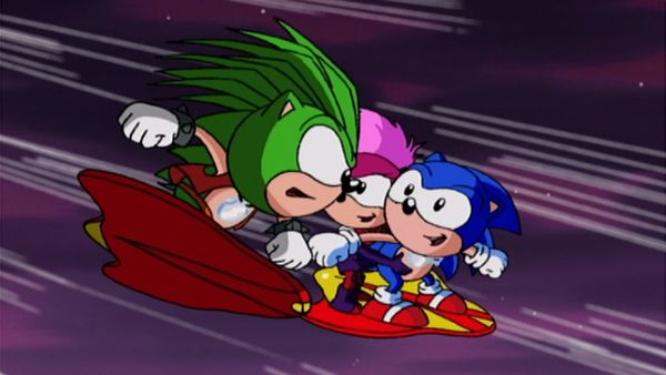 Sonic y su banda - Tres hedgehogs y un bebé