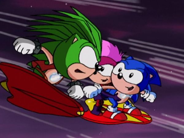 Sonic y su banda - Tres hedgehogs y un bebé