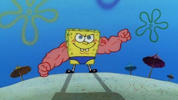 Bob Esponja Calça Quadrada - Bob Musculo Calça Cheia / Lula Molusco o fantasma abusado