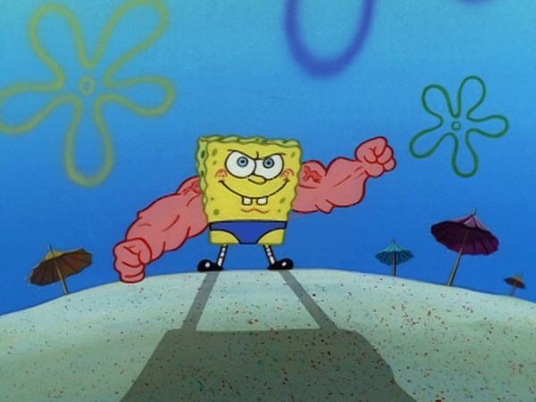 Bob Esponja Calça Quadrada - Bob Musculo Calça Cheia / Lula Molusco o fantasma abusado