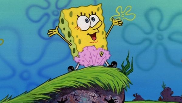Bob Esponja Calça Quadrada - Com calças naturais / O dia do contra