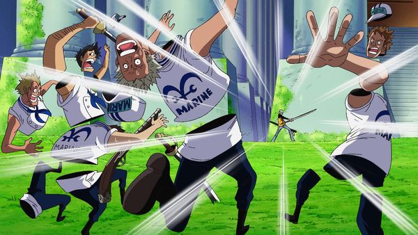 One Piece - Summit War Saga - ¡Atraviesen el asedio! La Marina contra los tres capitanes.¡Atraviesen el asedio! La Marina contra los tres capitanes.