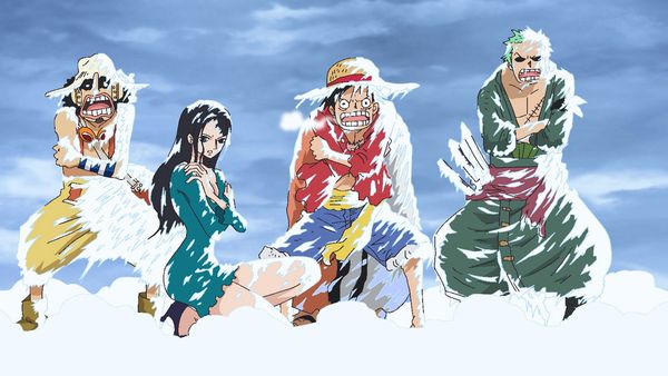 One Piece - Punk Hazard Saga - Un gran aprieto. Luffy se hunde en el mar helado.