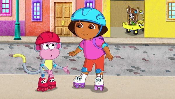 Dora l'exploratrice - Dora fait du rollerskate.