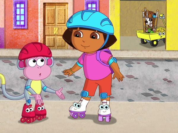 Dora l'exploratrice - Dora fait du rollerskate.